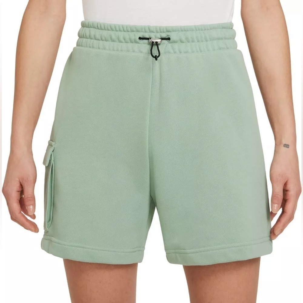 Nike Womens Sportswear Drawstring Swoosh Shorts Mint Green Size 2XL
